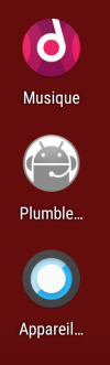 Un exemple de placement du pictogramme de Plumble sur écran de lanceur d'application LineageOS 16.
